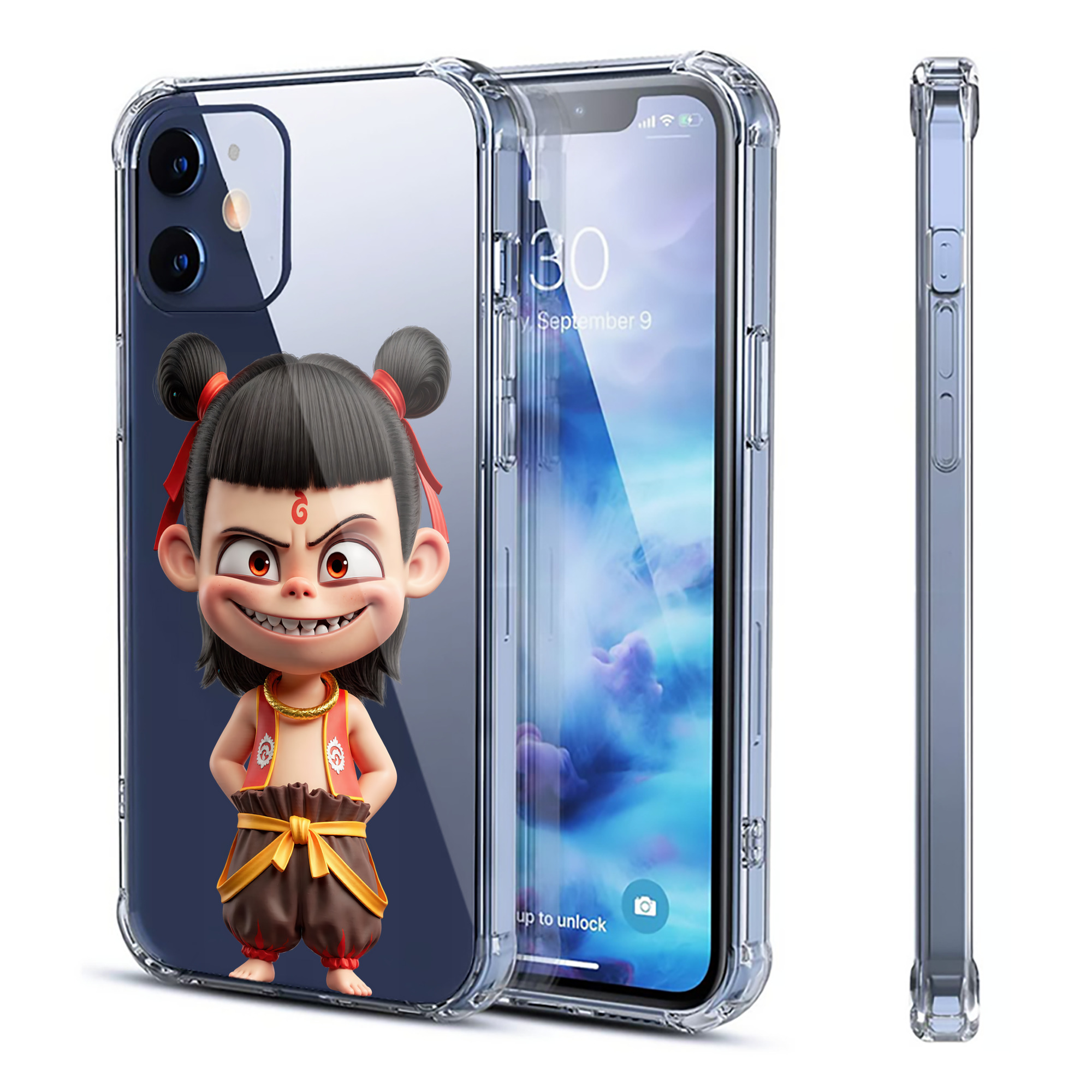 （画像用） Ne Zha 2 ナタ 魔童の大暴れ 【iPhone 12シリーズ対応】透明スマホケース（クリアソフトケース）